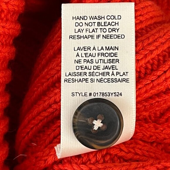 La Vie Rebecca Taylor Cable Knit 1/2 Sleeve Ribbed‎ Crew Neck Sweater Red Medium - Picture 8 of 10